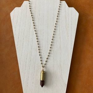 Bullet necklace on labradorite chain